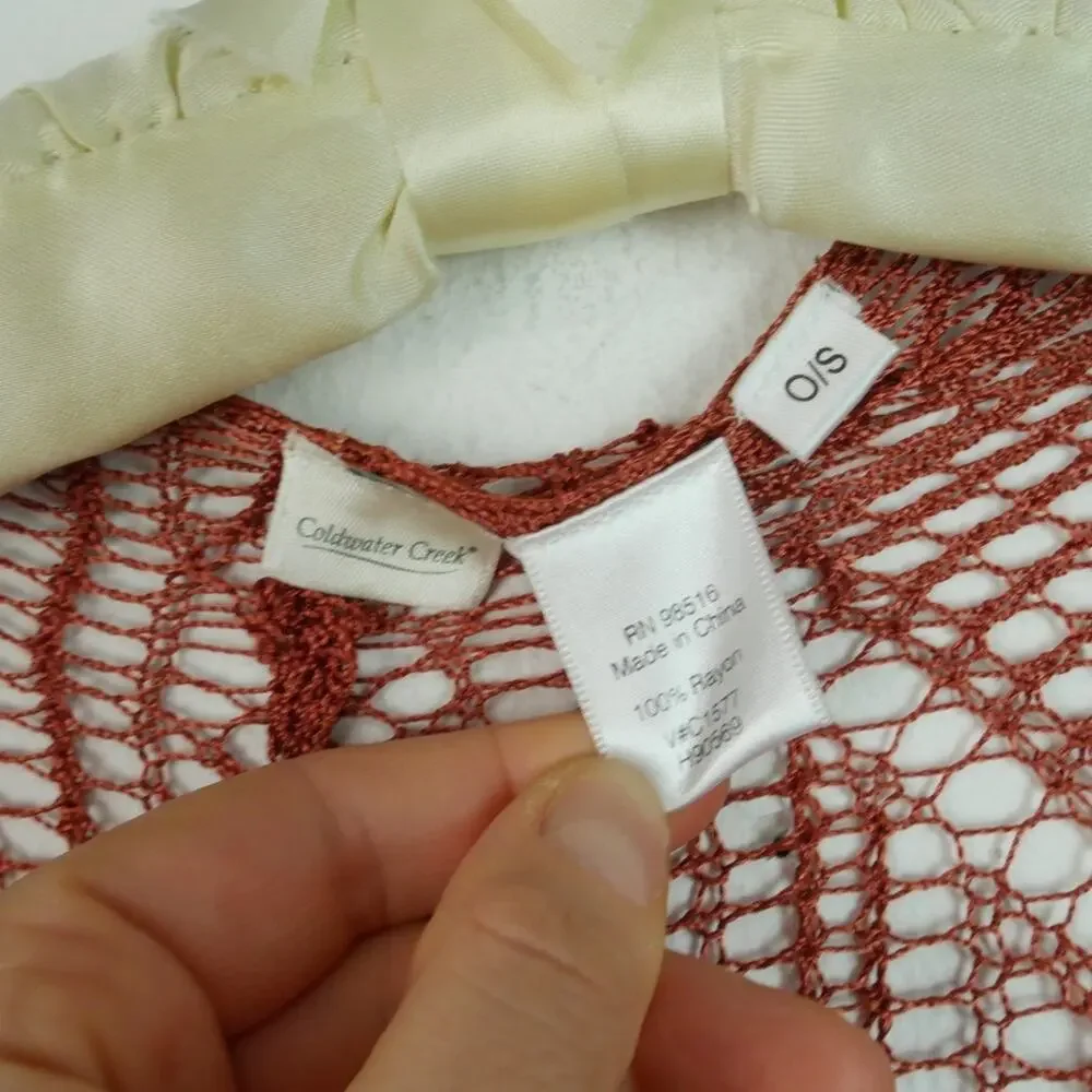 Y2K‎ Crochet Shawl Fishnet Open Lace Wrap Scarf Fairy Grunge Whimsigoth Dainty
